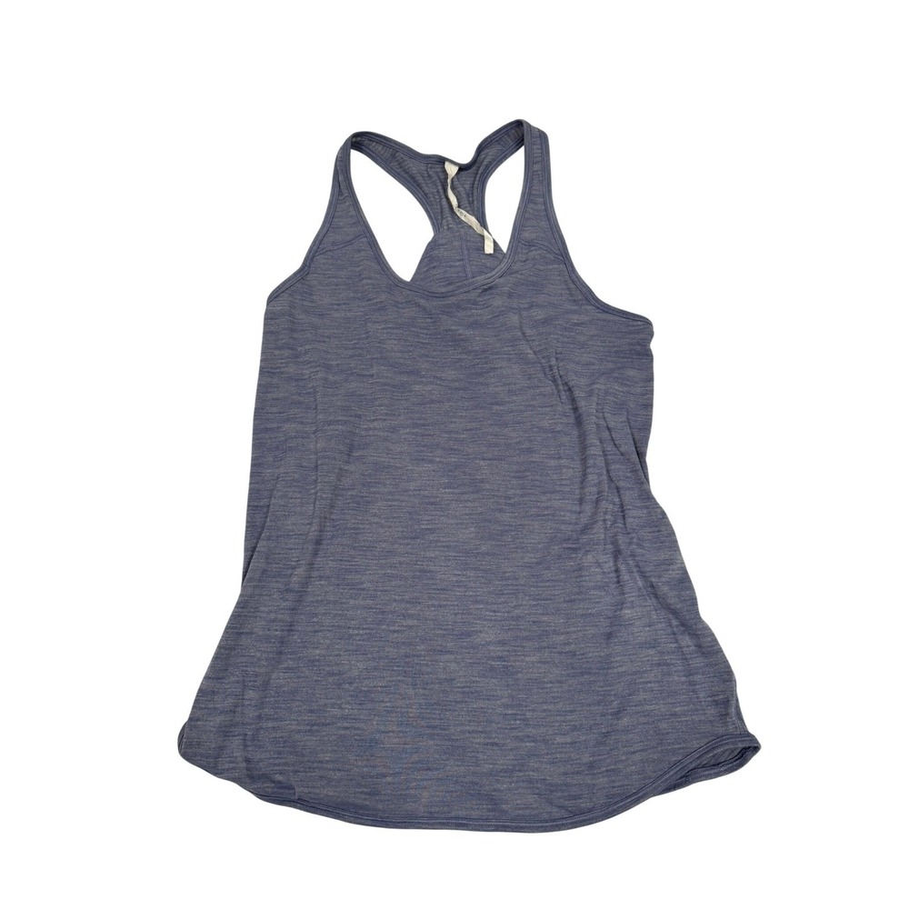 Lululemon Heathered Blue Racerback Crossover Back Yoga Tank Top Size 4